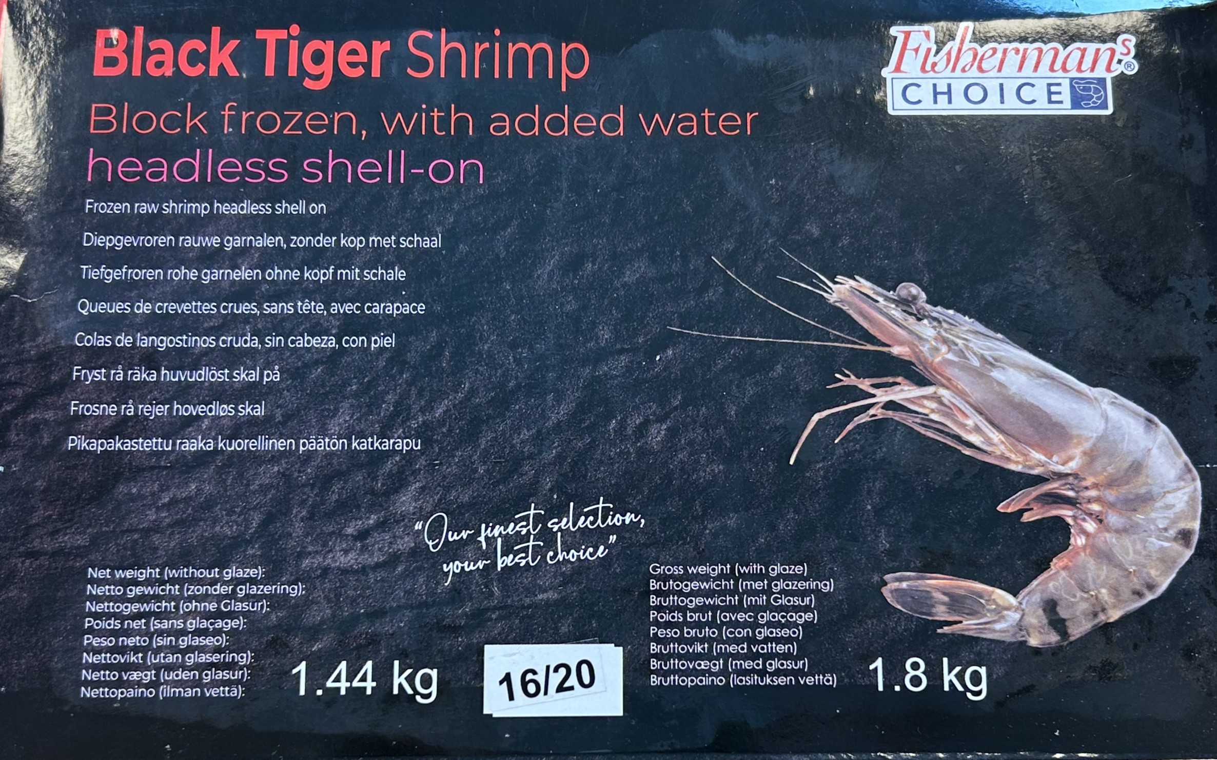 Scampi 16/20 Blokkfrys 6x1,8kg 0
